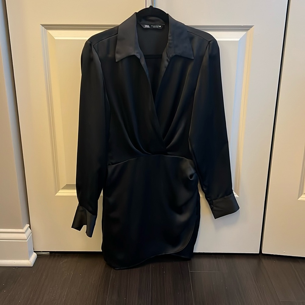Black satin Zara dress